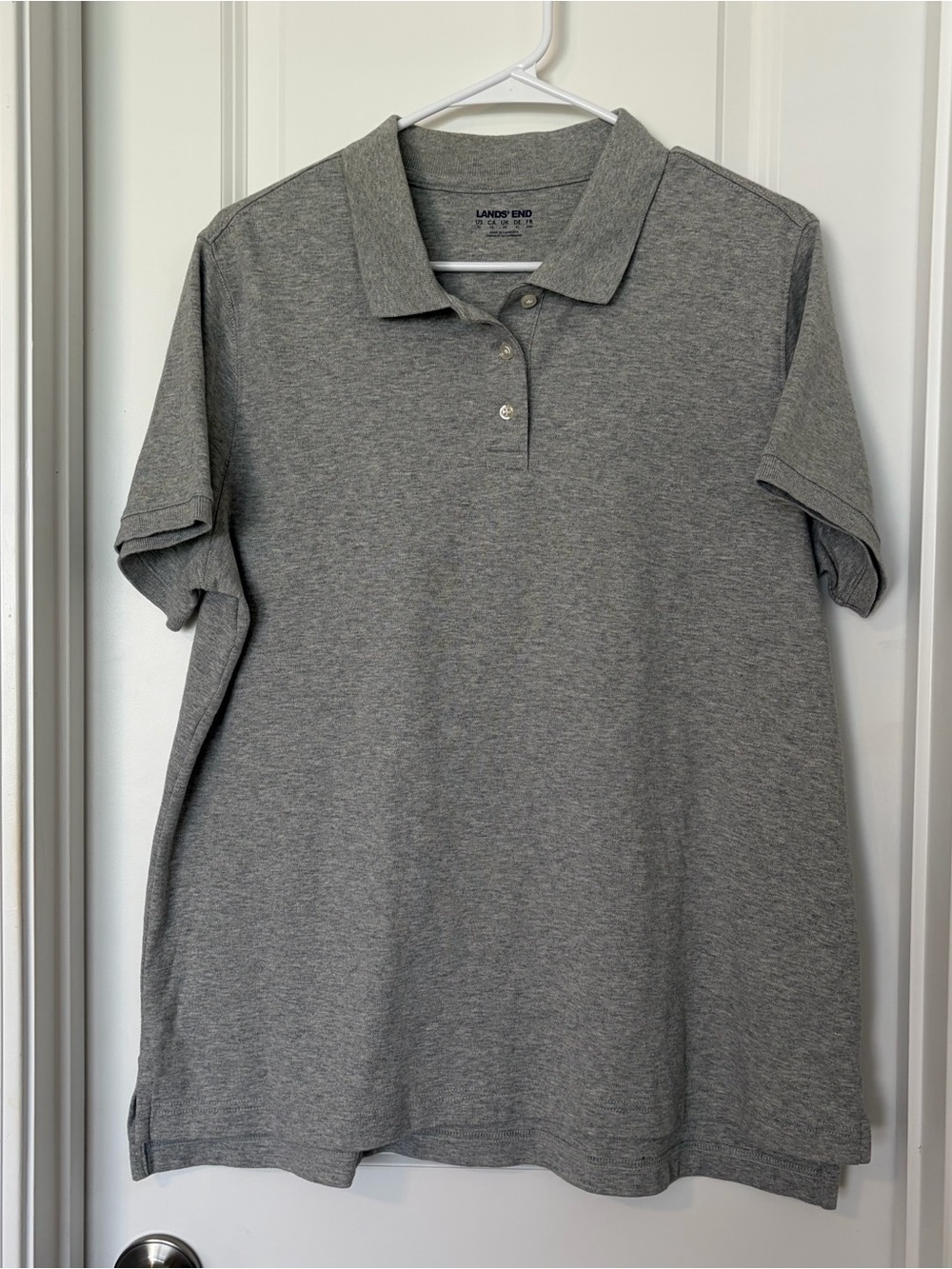 Lands' End Heather Grey Short-Sleeve Polo
Size XL